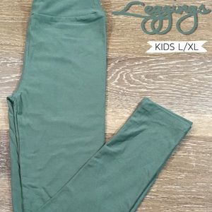 Lularoe Kids Sage Green Leggings L/XL